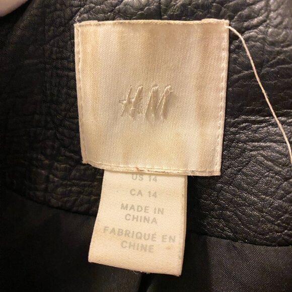 H&M Black Biker Faux Leather Jacket - Picture 2 of 5